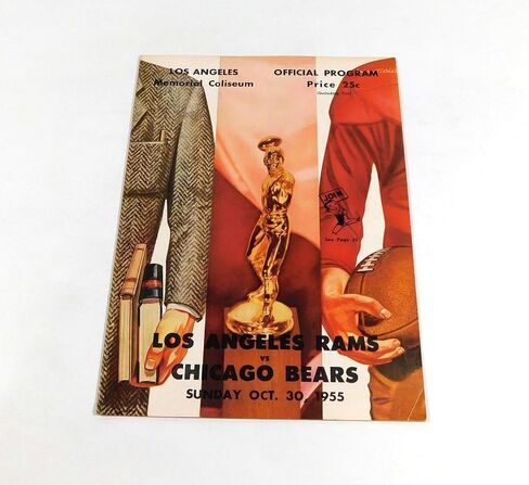 1955 Chicago Bears at Los Angeles Rams NFL Football Program 10-30-55 - NFL Programs in Saudi Arabia