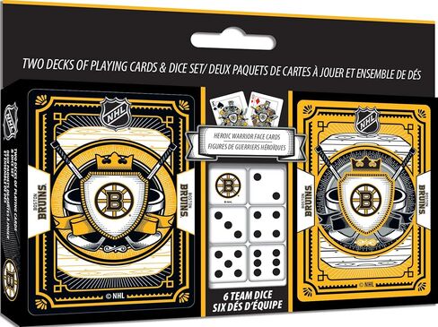 MasterPieces Game Day - NHL Boston Bruins 2-Pack Playing Cards & Dice Pack - Officially Licensed Set for Adults and Family in Saudi Arabia