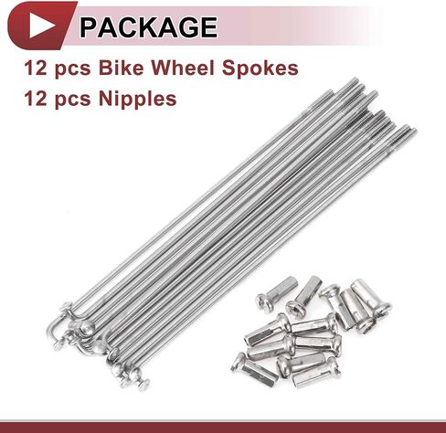12 Set 14G Bicycle Spokes 101mm Bike Wheel Spokes 304 Stainless Steel Silver Tone in Saudi Arabia