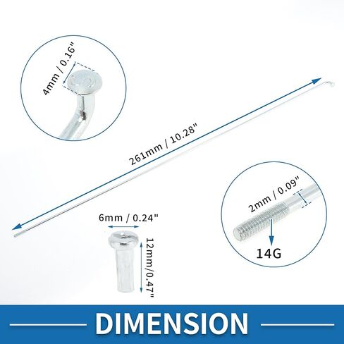 36 مجموعة 14G دراجة المتحدث 261mm المتحدث عجلة الدراجة المجلفن الصلب الكربوني فضي اللون in Saudi Arabia
