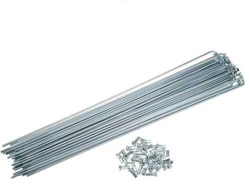36 Pcs 14G J Bend 260mm x 2mm Bike Bicycle Spokes with Nipples Steel Silver Tone Stylish Design in Saudi Arabia