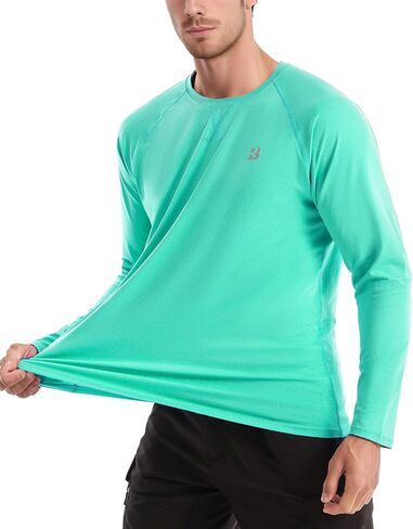 قمصان حماية من الشمس للرجال: قميص سباحة بعامل حماية من أشعة الشمس 50+ وأكمام طويلة للمشي لمسافات طويلة والجري وسريع الجفاف وخفيف الوزن in Saudi Arabia