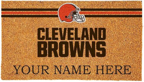 Team Sports America NFL Cleveland Browns Personalized Coir Door Mat, 18 x 30 Inches Custom Name Doormat with Non Slip Back, Front Door Welcome Mats in Saudi Arabia
