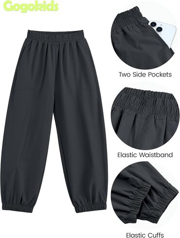 Gogokids Boys Girls Hiking Pants Waterproof Cargo Pants Quick Dry Athletic Pants Lightweight Casual Outdoor Camping for 4-12Y in Saudi Arabia