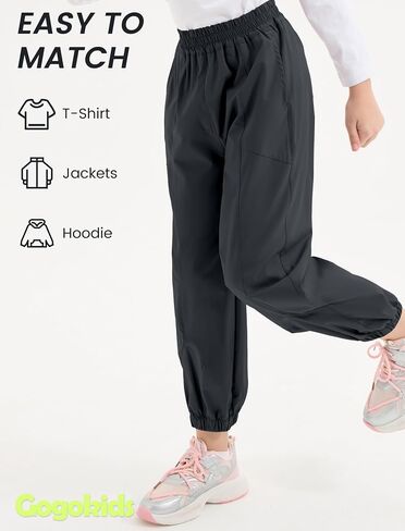 Gogokids Boys Girls Hiking Pants Waterproof Cargo Pants Quick Dry Athletic Pants Lightweight Casual Outdoor Camping for 4-12Y in Saudi Arabia