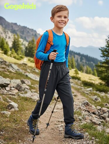 Gogokids Boys Girls Hiking Pants Waterproof Cargo Pants Quick Dry Athletic Pants Lightweight Casual Outdoor Camping for 4-12Y in Saudi Arabia