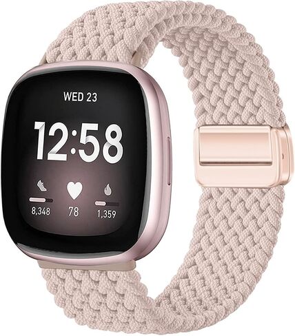 حزام مجدول من النايلون لـ Fitbit Versa 3/Fitbit Versa 4، حزام مطاطي لساعة Fitbit Sense 2/Fitbit Sense الذكية in Kuwait