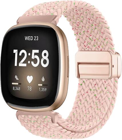 حزام مجدول من النايلون لـ Fitbit Versa 3/Fitbit Versa 4، حزام مطاطي لساعة Fitbit Sense 2/Fitbit Sense الذكية in Kuwait