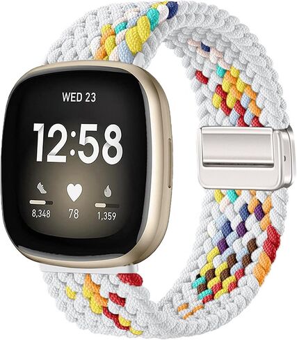 حزام مجدول من النايلون لـ Fitbit Versa 3/Fitbit Versa 4، حزام مطاطي لساعة Fitbit Sense 2/Fitbit Sense الذكية in Kuwait