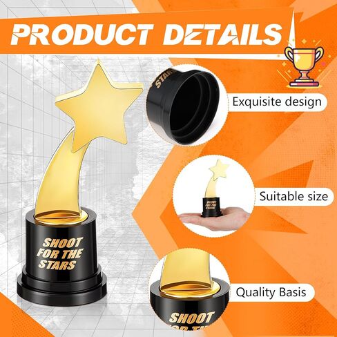 Leinuosen 12 Pack Mini Star Trophies for Awards, 4.5 Inch Sports Christmas Gold Participation Plastic Trophy Cups for Sports Event Party Favors in Saudi Arabia