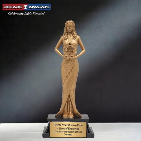 جائزة Decade Awards للإنجازات النسائية - جائزة الآلهة الذهبية المنقوشة حسب الطلب - قم بالتخصيص الآن (8 بوصة) in Saudi Arabia