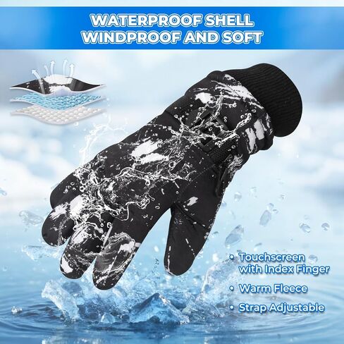 Nattork Ski Ice Skating Glove for Girls or Boys Warm Lining Gloves Snowboarding Windproof Gloves Winter Outdoors Sports in Kuwait