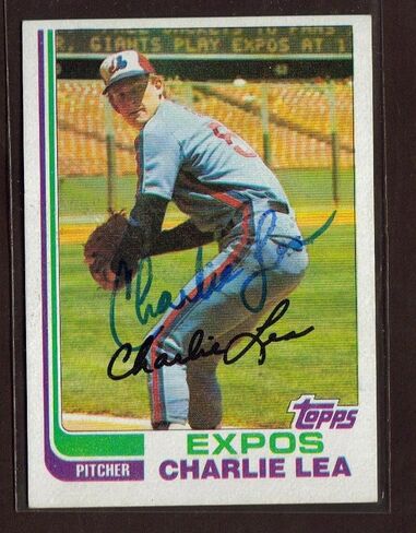 1982 Topps # 38 Charlie Lea Montreal Expos (ديسمبر 2011) بطاقة موقعة تلقائيًا Bk - بطاقات بيسبول موقعة من MLB in Saudi Arabia