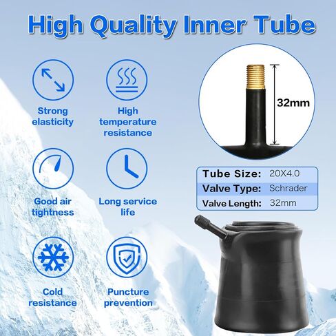 SIMEIQI 2 Pack 20x4.0 26x4.0 Inch Fat Bike Tires and Tubes Bicycle Tyres Replacement Tires for Mountain Snow All Terrian Trail Urban Bicycle Tricycle with Strips Gluless Patches in Saudi Arabia