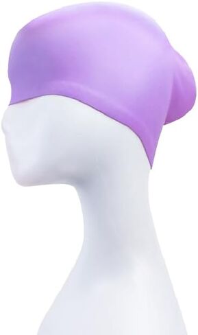1Pcs Classic Solid Color Silicone Swimming Cap for Long Hair - Unisex Design for Adults & Teens, Durable Waterproof Swim Cap in Saudi Arabia