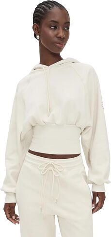 adidas Women's Cropped Hoodie KA0640, Almond Milk-SMC in Saudi Arabia