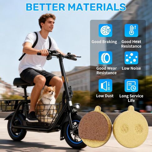 JERBOR Upgrade Brake Pads for Gyroor C1/C1S/C1 Pro/C1 Plus/X2 Electric Scooter, Front Rear Disc Brake Pad Heat Resistant and High Friction for Gyroor E-Scooter Accessories in Saudi Arabia