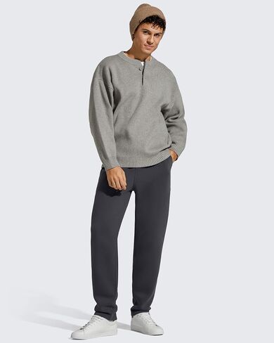 G4Free Flurrylux Men Fleece Lined Sweatpants Drawstring Cotton Warm Straight Leg Casual Track Pants with Pockets in Saudi Arabia
