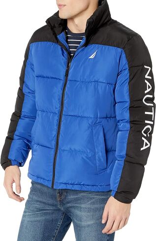 Nautica Men's 100 Percent Polyester Open Bottom with Knit Trim Inside Collar in Saudi Arabia