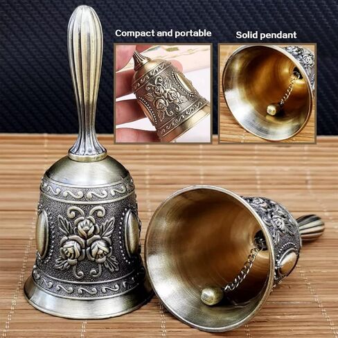 1 حزمة جرس يدوي عتيق لحفلات الزفاف والعشاء والهدية (فضي عتيق) in Kuwait