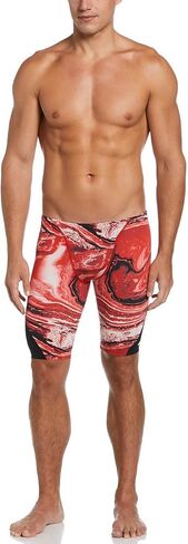 بدلة سباحة Hydrastrong Crystal Wave Print Jammer للرجال من Nike - أحمر جامعي (مقاس 34) in Saudi Arabia