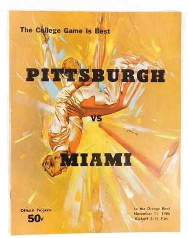 1966 Pittsburgh at Miami Florida College Football Program 11/11/66 - College Programs in Saudi Arabia