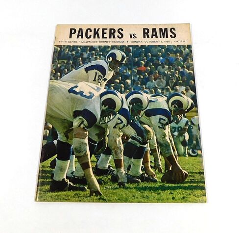 1968 Los Angeles Rams at Bay Packers NFL Football Program 10-13-68 - NFL Programs in Saudi Arabia