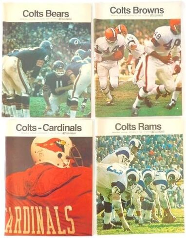 Lot of (4) Different 1968 Baltimore Colts NFL Football Programs - NFL Programs in Saudi Arabia