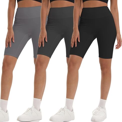 Womens Biker Shorts - High Waisted Tummy Control Seamless Fitness Workout Soft Yoga Gym Shorts in Saudi Arabia