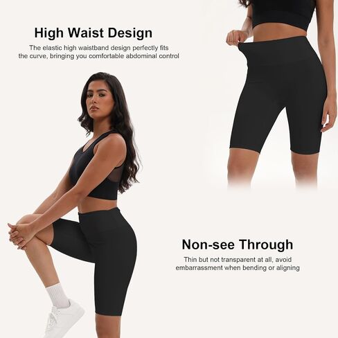 Womens Biker Shorts - High Waisted Tummy Control Seamless Fitness Workout Soft Yoga Gym Shorts in Saudi Arabia