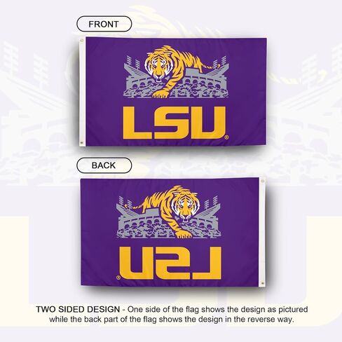 Desert Cactus LSU 100% Polyester Indoor Outdoor 3x5 feet Banner Tigers Geaux Louisiana State University (Flag K) in Saudi Arabia