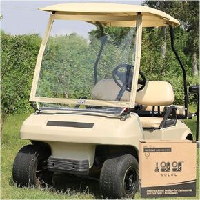10L0L Golf Cart Foldable Windshield for Club Car DS, Portable Clear Film PVC Impact-Resistant Windproof in Kuwait