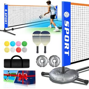 شبكة Pickleball للممر، مجموعة شبكة Pickleball المحمولة مع المجاذيف وأكياس المياه، كرات Pickleball المحمولة في الهواء الطلق، شبكة Pickleball الصغيرة، حقيبة حمل، شبكة PickleBalls بطول 10 أقدام إطار معدني ثابت مقاوم للطقس in Kuwait