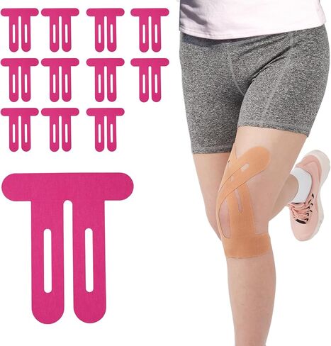 شريط علم الحركة للركبة 12 قطعة، شريط ركبة مقطوع مسبقًا للعضلات والمفاصل، شريط رياضي لدعم الركبة، خالٍ من اللاتكس ومقاوم للماء، 4 ألوان مختلطة in Kuwait