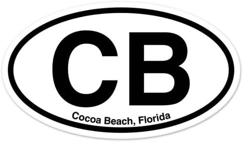 ملصق نافذة السيارة من الفينيل البيضاوي CB Cocoa Beach Florida مقاس 3 بوصة × 2 بوصة in Saudi Arabia