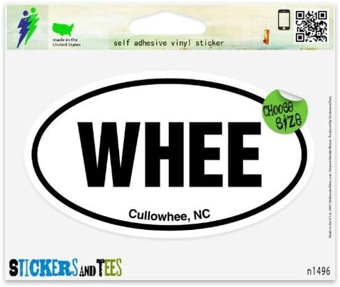 Whee Cullowhee NC North Carolina Oval Vinyl Car Bumper Window Sticker 5" x 3" in Saudi Arabia