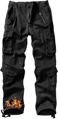 Women's Fleece Lined Cargo Pants Winter Thermal Camo Casual Pants Stretch Insulated Work Pants No Belt in Saudi Arabia