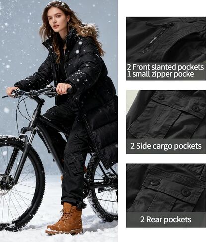 Women's Fleece Lined Cargo Pants Winter Thermal Camo Casual Pants Stretch Insulated Work Pants No Belt in Saudi Arabia