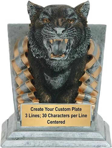 Tiger Trophy - Custom Engraved Mascot Award - Silver Gold Finish - Personalized School Spirit or Competition Award - Customize Now (4 Inch) in Saudi Arabia