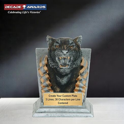 Tiger Trophy - Custom Engraved Mascot Award - Silver Gold Finish - Personalized School Spirit or Competition Award - Customize Now (4 Inch) in Saudi Arabia