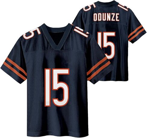Rome Odunze Chicago Bears Navy #15 NFL للأطفال الشباب 4-20 اسم ورقم لون الفريق قميص لاعب المنزل in Saudi Arabia