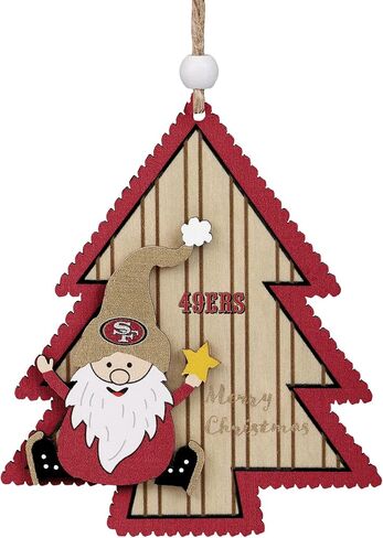 FOCO NFL Kansas City Chiefs Wooden Tree Ornament with Gnome – Officially Licensed Holiday Decoration in Saudi Arabia