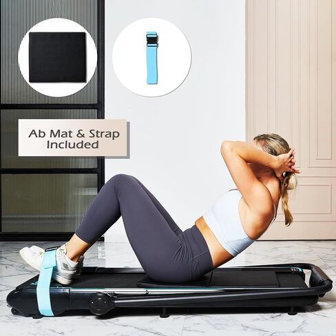 وسادة المشي Ksports وجهاز المشي القابل للطي - 2.5 حصان، سجادة الجلوس، تطبيق بلوتوث، عجلات محمولة | منحدر، مكتب، شاشات عرض مزدوجة، سعة 308 رطلاً و265 رطلاً in Kuwait