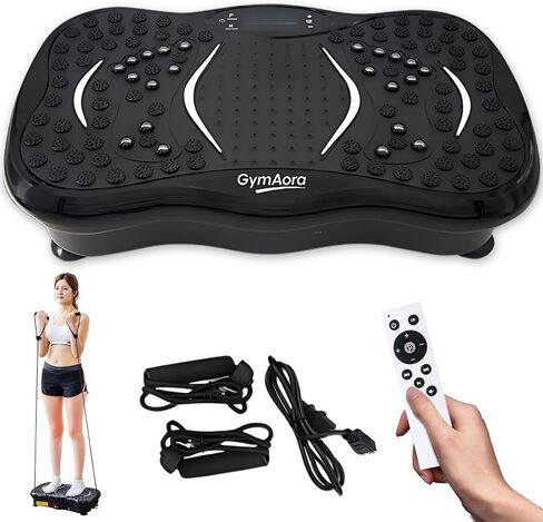 Vibration Plate Exercise Machine for Whole Body Workout, 330 LBs Lymphatic Drainage Machine for Weight Loss, 120 Adjustable Speed Vibration Platform w/Resistance Bands & Bulit-in-USB Speaker in Saudi Arabia