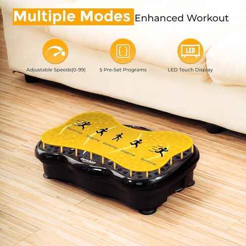 Vibration Plate Exercise Machine for Whole Body Workout, 330 LBs Lymphatic Drainage Machine for Weight Loss, 120 Adjustable Speed Vibration Platform w/Resistance Bands & Bulit-in-USB Speaker in Saudi Arabia