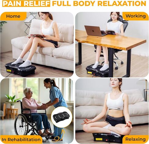 Vibration Plate Exercise Machine for Whole Body Workout, 330 LBs Lymphatic Drainage Machine for Weight Loss, 120 Adjustable Speed Vibration Platform w/Resistance Bands & Bulit-in-USB Speaker in Saudi Arabia