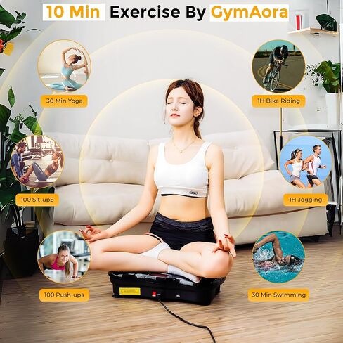 Vibration Plate Exercise Machine for Whole Body Workout, 330 LBs Lymphatic Drainage Machine for Weight Loss, 120 Adjustable Speed Vibration Platform w/Resistance Bands & Bulit-in-USB Speaker in Saudi Arabia