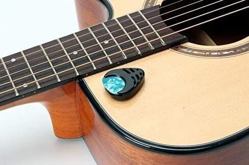 Guitar Picks & Guitar Pick Holder Easy to Paste on the Guitar Suitable for Acoustic Guitar Electric Guitar Bass Ukulele - Stick-on Holder + 10 Guitar Picks(Black Holder) in Saudi Arabia