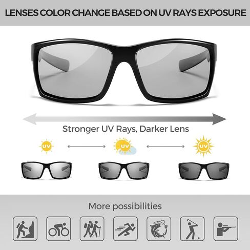 SUNGAIT Rectangle One-piece Sports Sunglasses for Men Lightweight Wraparound Style for Fishing Running Driving in Saudi Arabia