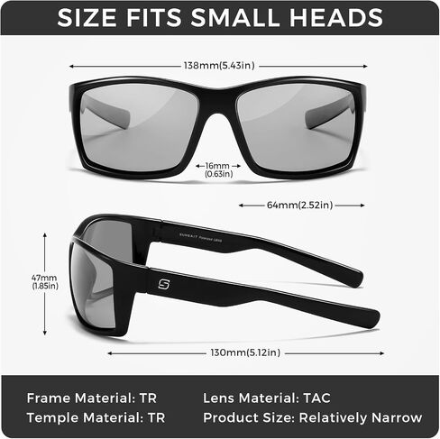 SUNGAIT Rectangle One-piece Sports Sunglasses for Men Lightweight Wraparound Style for Fishing Running Driving in Saudi Arabia